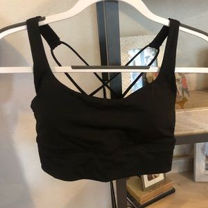 Black cross-back sports bra